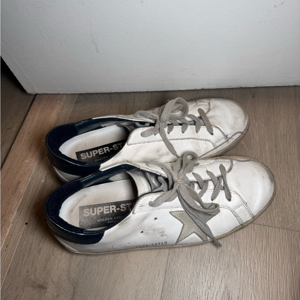 Golden Goose White and navy Sneakers